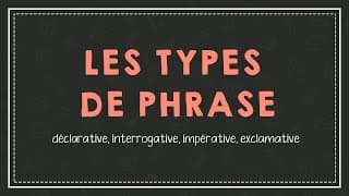 miniature de le video LES TYPES DE PHRASE : déclarative, interrogative, impérative, exclamative.