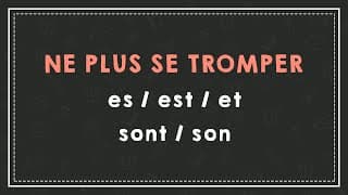 miniature de le video LES HOMOPHONES DU VERBE ÊTRE : es/est/et, sont/son.